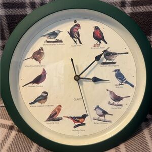 Birdsong Wall Clock in Green - Quartz